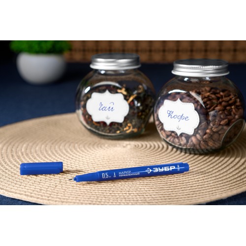 ЗУБР МП-50 синий, 0.5 мм перманентный маркер (06321-7)