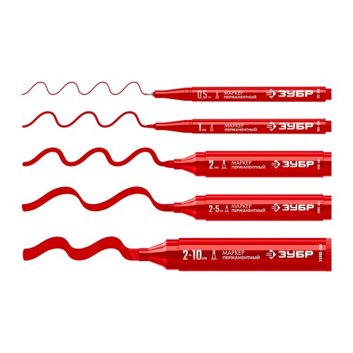 ЗУБР МП-300 красный, 2 мм перманентный маркер (06322-3)