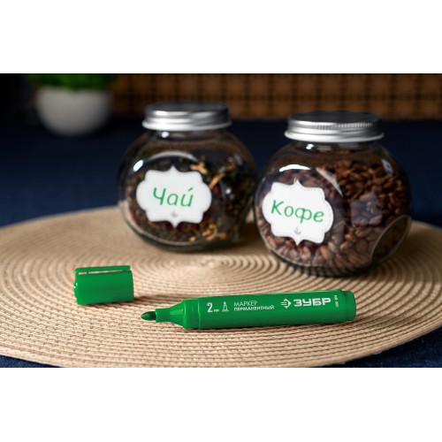 ЗУБР МП-300 зеленый, 2 мм перманентный маркер (06322-4)