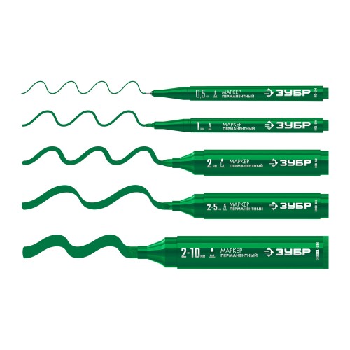 ЗУБР МП-300 зеленый, 2 мм перманентный маркер (06322-4)