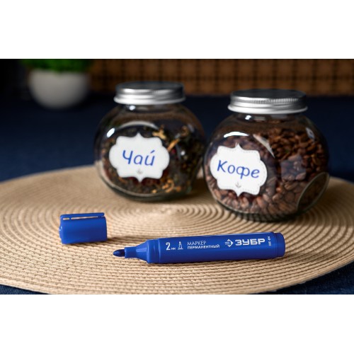 ЗУБР МП-300 синий, 2 мм перманентный маркер (06322-7)