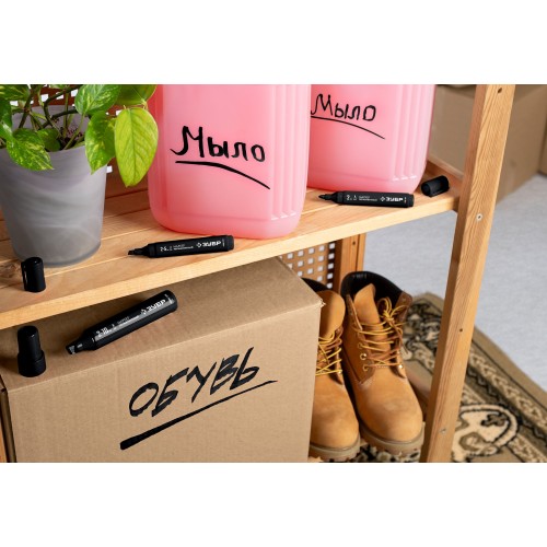 ЗУБР МП-300К чёрный, 2-5 мм, клиновидный перманентный маркер (06323-2)