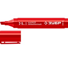 ЗУБР МП-300К красный, 2-5 мм, клиновидный перманентный маркер (06323-3)