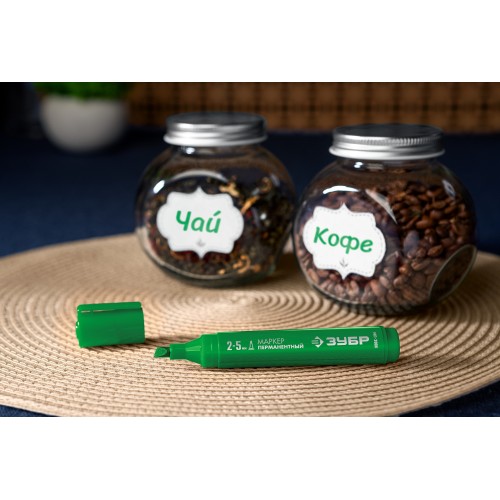 ЗУБР МП-300К зеленый, 2-5 мм, клиновидный перманентный маркер (06323-4)