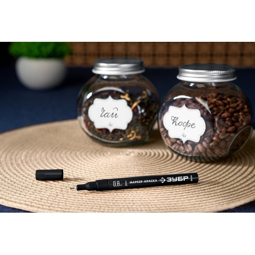 ЗУБР МК-80 черный, 0.8 мм маркер-краска (06324-2)