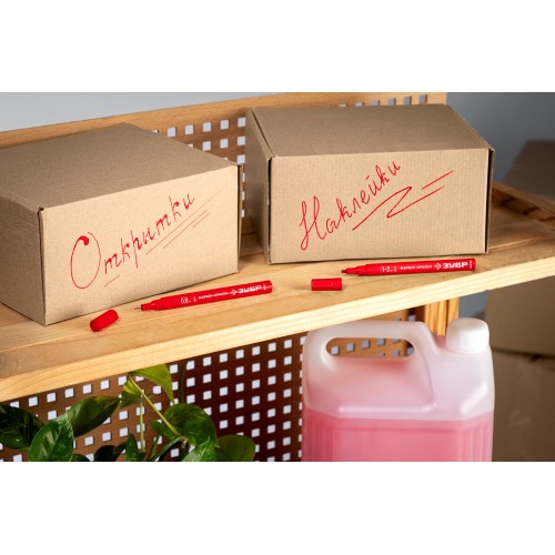 ЗУБР МК-80 красный, 0.8 мм маркер-краска (06324-3)