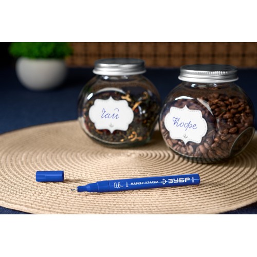 ЗУБР МК-80 синий, 0.8 мм маркер-краска (06324-7)