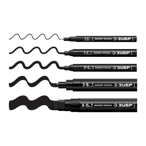 ЗУБР МК-400 черный, 2-4 мм маркер-краска (06325-2)