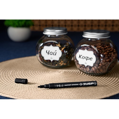 ЗУБР МК-200 черный, 1 мм маркер-краска (06326-2)