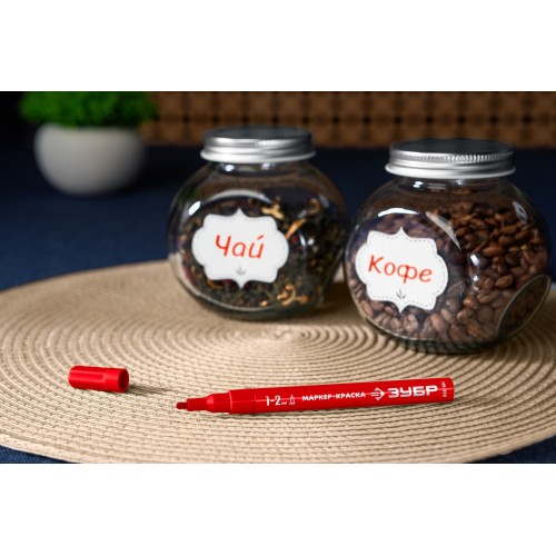 ЗУБР МК-200 красный, 1 мм маркер-краска (06326-3)