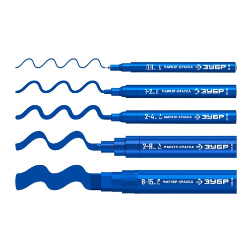 ЗУБР МК-800 синий, 2-8 мм клиновидный маркер-краска (06327-7)