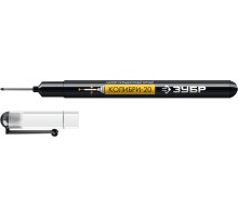 ЗУБР Колибри-20 черный, наконечник L 20 мм, ᴓ 2 мм, перманентный маркер для отверстий (06328-2)