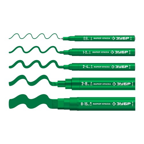 ЗУБР МК-1500 зеленый, 8-15 мм маркер-краска (06329-4)