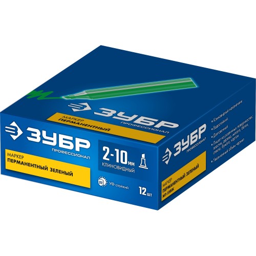 ЗУБР МП-1000К зеленый, 2-10 мм, клиновидный перманентный марке (06333-4)