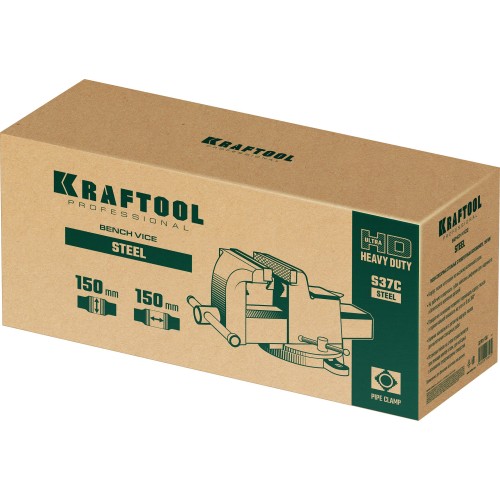 KRAFTOOL STEEL, 150 мм, стальные слесарные тиски (32701-150)