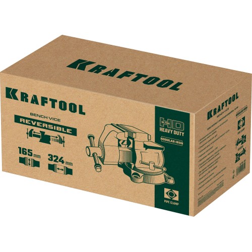 KRAFTOOL Reversible 165 мм, расход 324 мм, Слесарные тиски (32705-165)