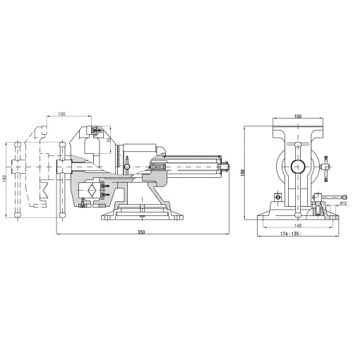 ЗУБР ЭКСПЕРТ-3D, 100 мм, многофункциональные слесарные тиски (32712-100)