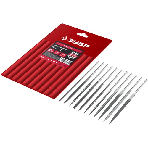 ЗУБР 10 шт, 140 мм, набор надфилей в чехле (1605-H10)