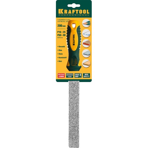 KRAFTOOL 200 мм, плоский напильник с карбидом вольфрама (16080-20)