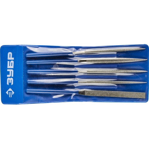 ЗУБР 160 х 80 мм, 5 предметов, P 140, набор алмазных надфилей в пакете PVC (33386-160-H5)