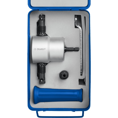 ЗУБР Сверчок, набор в кейсе, насадка-ножницы для реза листового металла, Профессионал (23294)