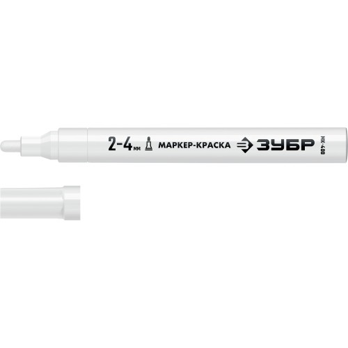 ЗУБР МК-400 белый, 2-4 мм маркер-краска (06325-8)