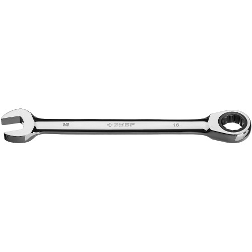 ЗУБР 16 мм, комбинированный трещоточный гаечный ключ, Профессионал (27074-16)