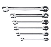 ЗУБР 6 шт, 8 - 17 мм, набор комбинированных трещоточных гаечных ключей, Профессионал (27074-H6)