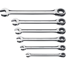 ЗУБР 6 шт, 8 - 17 мм, набор комбинированных трещоточных гаечных ключей, Профессионал (27074-H6)