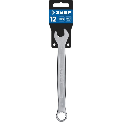 ЗУБР 12 мм, комбинированный гаечный ключ, Профессионал (27087-12)