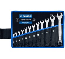ЗУБР 12 шт, 6 - 22 мм, набор комбинированных гаечных ключей, Профессионал (27087-H12)