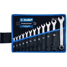 ЗУБР 12 шт, 6 - 22 мм, набор комбинированных гаечных ключей, Профессионал (27087-H12)
