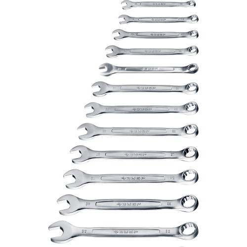 ЗУБР 12 шт, 6 - 22 мм, набор комбинированных гаечных ключей, Профессионал (27087-H12)