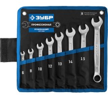 ЗУБР 8 шт, 6 - 17 мм, набор комбинированных гаечных ключей, Профессионал (27087-H8)
