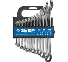 ЗУБР 12 шт, 6 - 22 мм, набор комбинированных гаечных ключей, Профессионал (27088-H12)