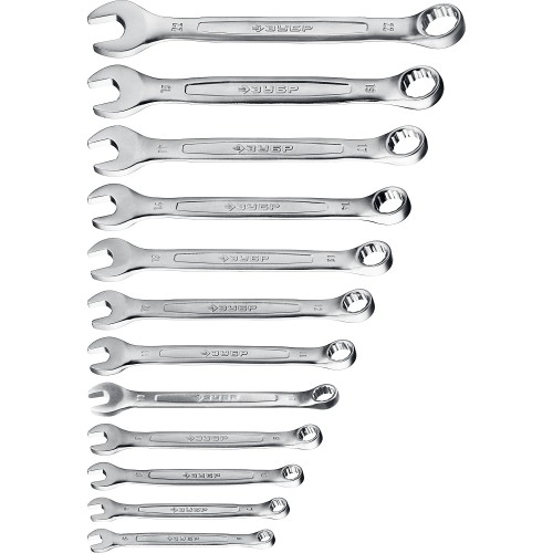 ЗУБР 12 шт, 6 - 22 мм, набор комбинированных гаечных ключей, Профессионал (27088-H12)