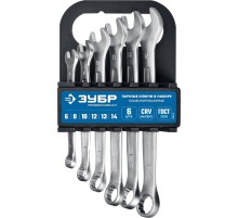 ЗУБР 6 шт, 6 - 14 мм, набор комбинированных гаечных ключей, Профессионал (27088-H6)