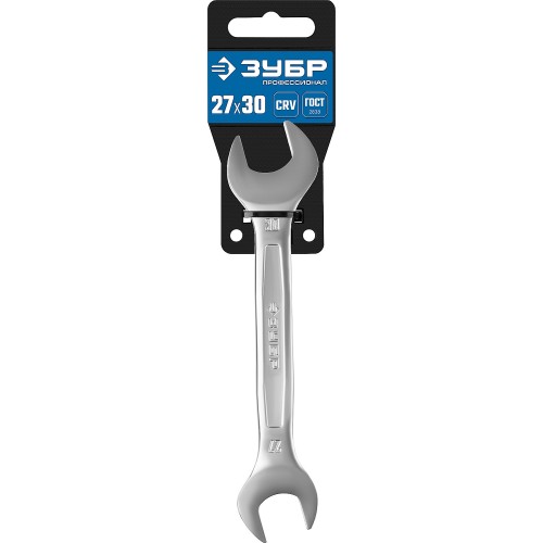 ЗУБР 27 х 30 мм, рожковый гаечный ключ, Профессионал (27010-27-30)