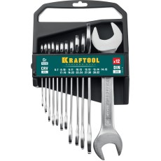 KRAFTOOL 12 шт, 6 - 32 мм, набор рожковых гаечных ключей (27033-H12C)