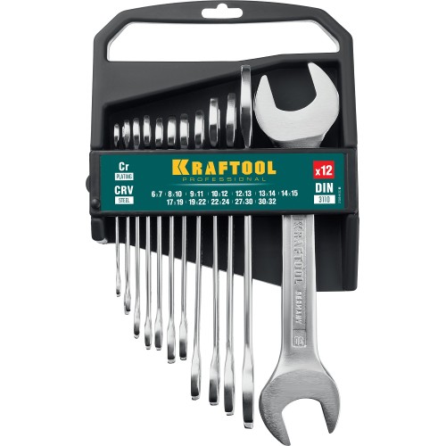 KRAFTOOL 12 шт, 6 - 32 мм, набор рожковых гаечных ключей (27033-H12C)
