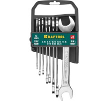 KRAFTOOL 8 шт, 8 - 24 мм, набор рожковых гаечных ключей (27033-H8C)