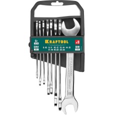 KRAFTOOL 8 шт, 8 - 24 мм, набор рожковых гаечных ключей (27033-H8C)