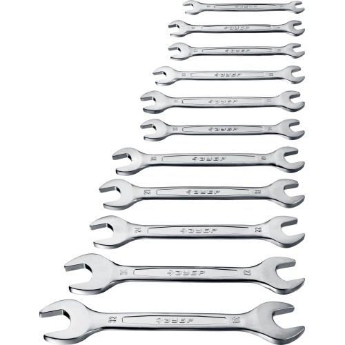 ЗУБР 12 шт, 6 - 32 мм, набор рожковых гаечных ключей, Профессионал (27010-H12)