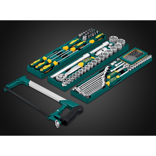 KRAFTOOL GRAND-131, 131 предм., (1/2″+1/4″), универсальный набор инструмента (27978-H131)