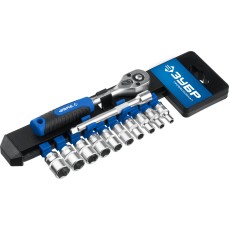 ЗУБР ТМ-12М, 12 предм., (1/4″), набор торцовых головок, Профессионал (27645-H12)