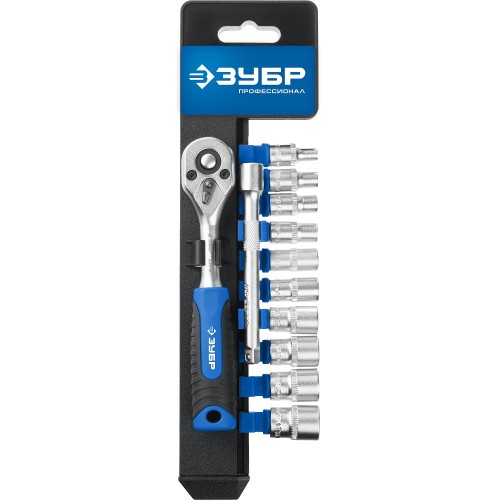 ЗУБР ТМ-12М, 12 предм., (1/4″), набор торцовых головок, Профессионал (27645-H12)
