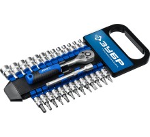 ЗУБР ТМ-28, 28 предм., (1/4″), набор торцовых головок, Профессионал (27645-H28)