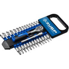 ЗУБР ТМ-28, 28 предм., (1/4″), набор торцовых головок, Профессионал (27645-H28)