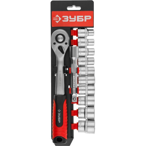 ЗУБР ТР-12Б, 12 предм., (1/2″), набор торцовых головок (27647-H12)