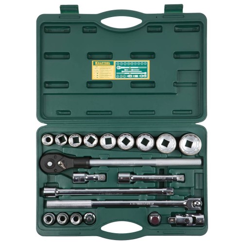 KRAFTOOL TRUCK 20, 20 предм., (3/4″), набор торцовых головок для крупногабаритной техники (27895-H20)